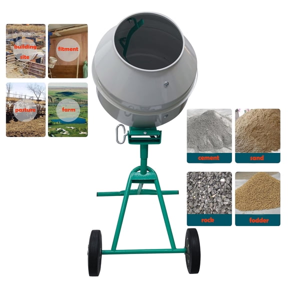 5.3 Cu.Ft Concrete Mortar Mixer Machine Vertical Type Electric 110V