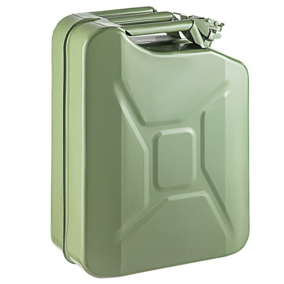 5.3 Gallon (20L) Portable Jerry Can  Steel Fuel Container with Flexible Spout, Heat-Resistant Gas Can for Vehicles & Equipment, Green