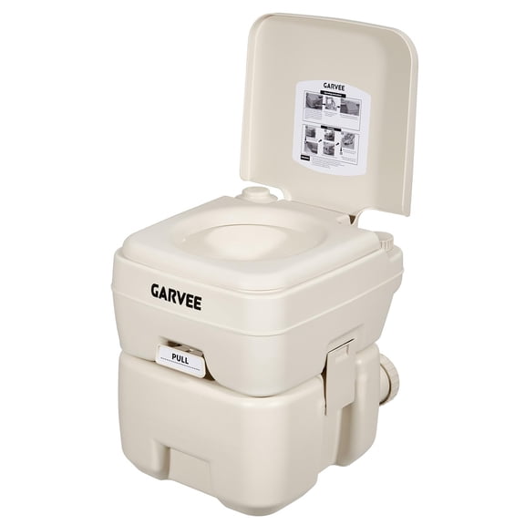 5.3 Gallon Portable Toilet for Camping, with Carry Bag & Detachable Tank, Ideal for Boat, Truck & RV Use, Gray