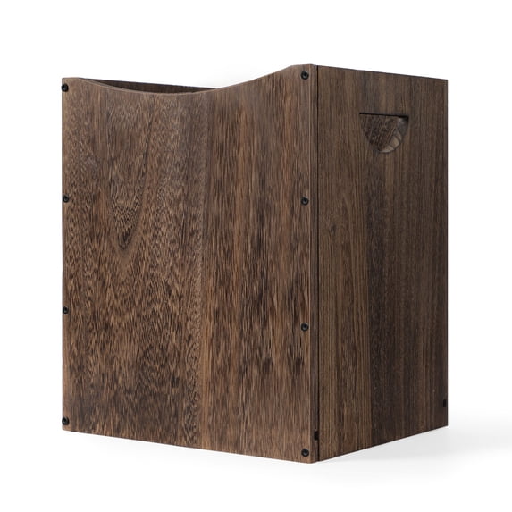 5.3 Gallon Rustic Wood Trash Can Wastebasket with Handles, Brown