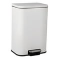 thumbnail image 1 of 5.3 Gallon Stainless Steel Trash Can – Rectangular Garbage Bin with Soft-Close Lid, Foot Pedal, Removable Inner Bucket for Kitchen, Office, Restaurant - White, 1 of 7