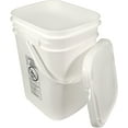 5.3 Gallon White Rectangular Bucket/Pail with Hinged Snap Lid