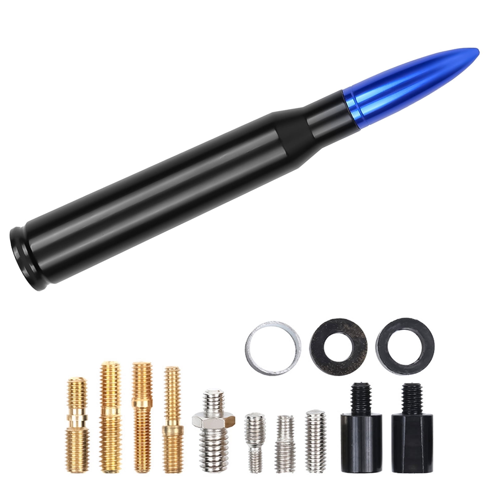 5.3-Inch Aluminum Bullet Antenna,Suitable for Chevrolet Silverado,Ford,Jeep Cfically for Optimizing FM/AM Reception(Blue&Black)