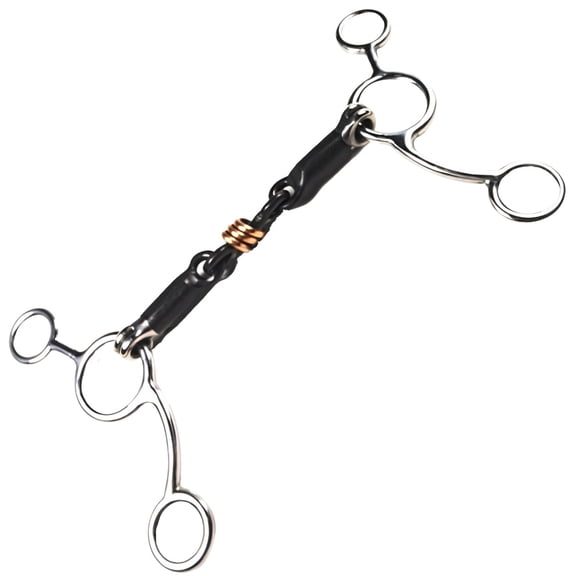 5.3 Inches Horse Training Snaffle Bit, Copper-Wrapped Sweet Iron Mouth with Stainless Steel Cheeks, Horse Bit for Western Riding, Equestrian Equipment with Double Joint Design