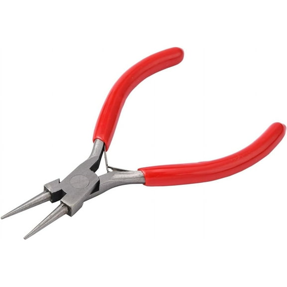 5.3 Inches -Round Nose Pliers for Jewelry Making High Carbon Steel Pliers with Red Handle Precision Tool for Beading Wire Work and Crafting