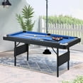 thumbnail image 1 of 5.3 ft Portable Pool Table – Foldable Billiard Table with Complete Accessories for Indoor & Outdoor Game Rooms, 1 of 7