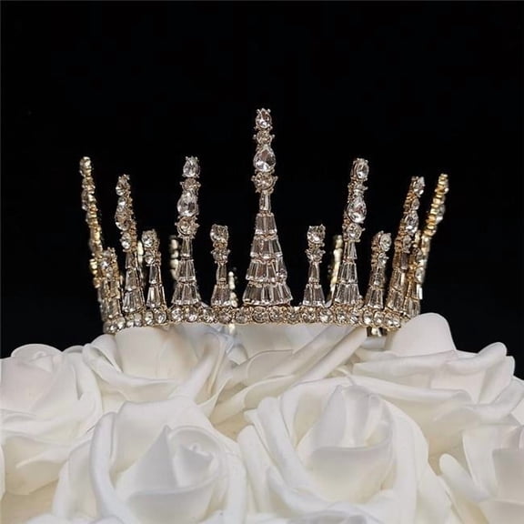 5.3 oz Wedding Crown Cake Topper - Gold