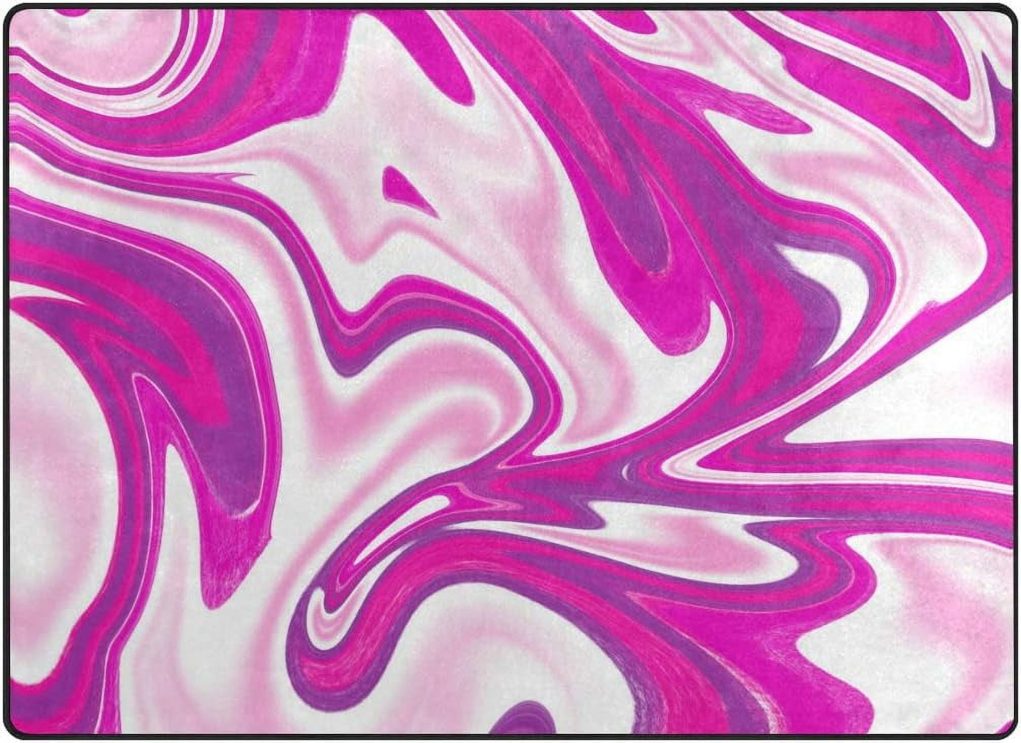 5'3" x 4' (63 x 48 inch) Area Rug, Pad Marble and Liquid Nursery Rugs