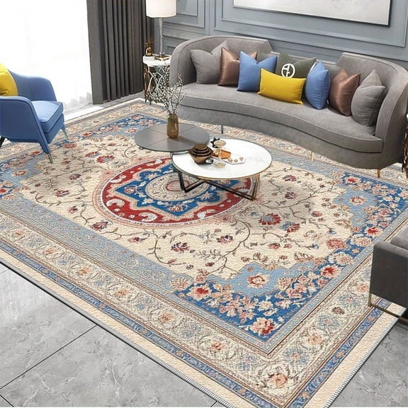 5.3'x7.5' Bedroom Carpet Rug Persian Carpet Kitchen Area Rug Large Washable Area Rug Thick Area Rug