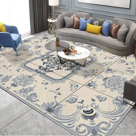 5.3'x7.5' Carpet Runner For Party Carpet For Dining Room Table Area Rug Round Fun Area Rug Plaid Area Rug