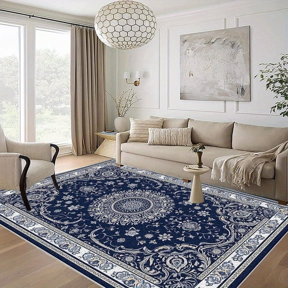 5.3'x7.5' large carpet for living room carpet non slip grip scalloped area rug soalmost area rug textured area rug