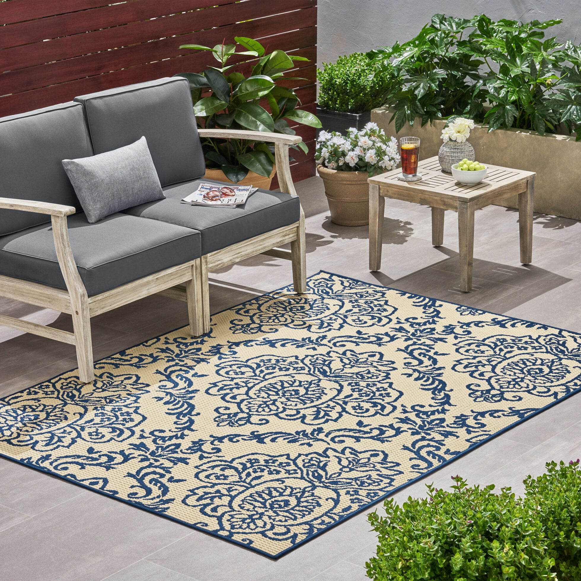 5’3”x7’ Indoor Outdoor Rug Waterproof, Patio Carpet for Bed Room ...
