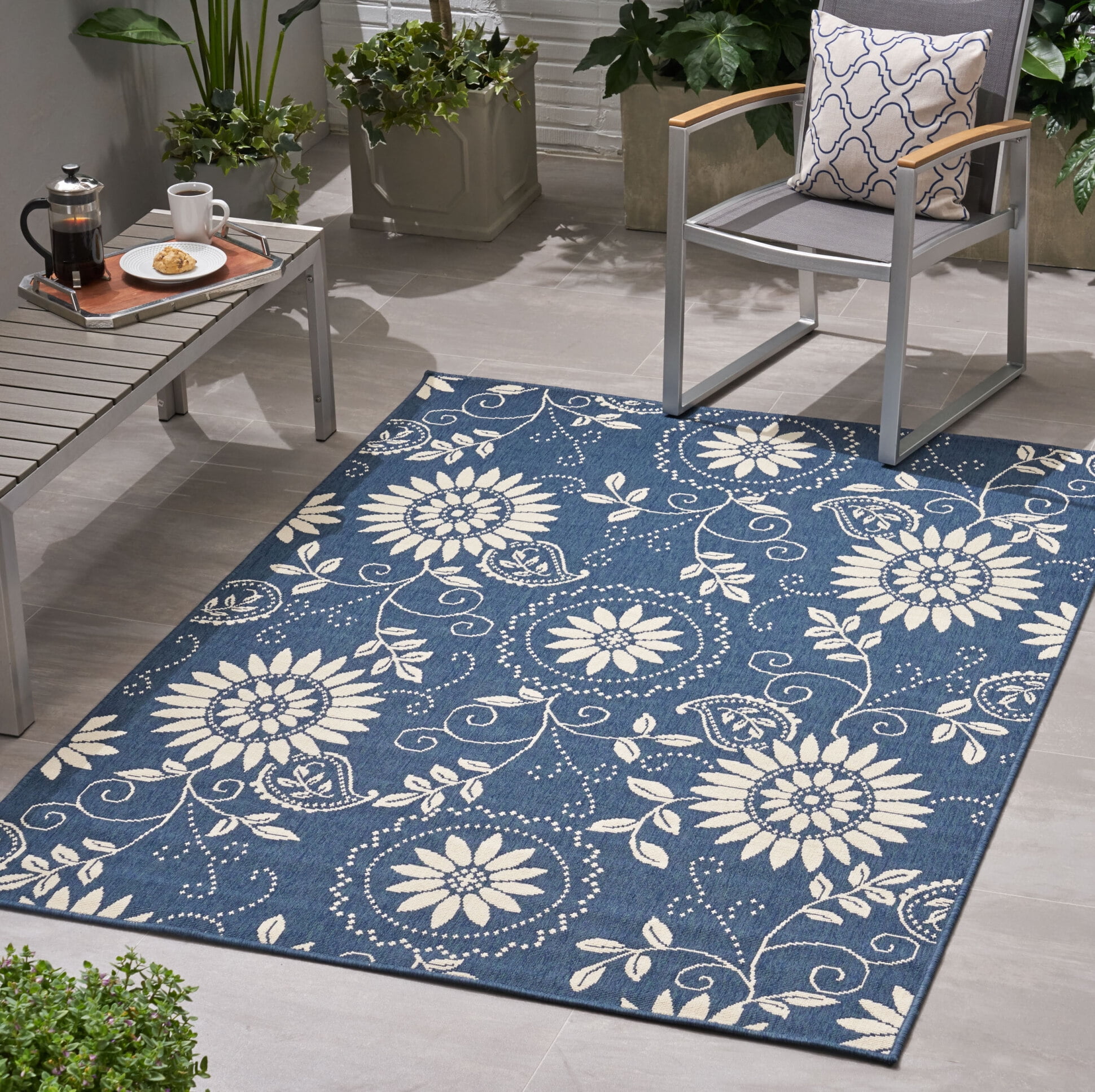 5’3”x7’ Indoor Outdoor Rug Waterproof, Patio Carpet for Bed Room ...