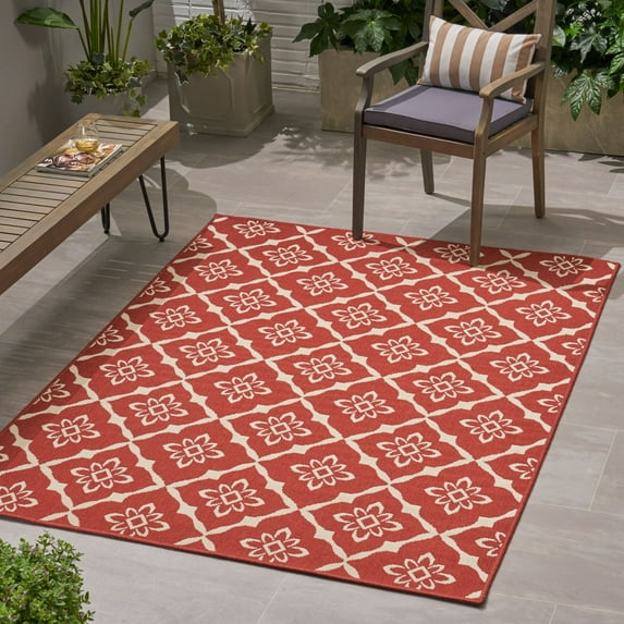 5’3”x7’ Indoor Outdoor Rug Waterproof, Patio Carpet for Bed Room, Living Room, Dining Room, Deck, Backyard, Outdoor Rug for Front Porch Decor, Non Shedding, Easy Cleaning