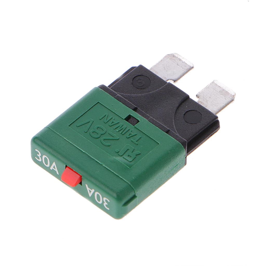 2 Piece 28V Resettable Circuit Breaker Fuses - 10A Automotive Replacement (Fits 5A-30A Standard Fuse Box) - View #9