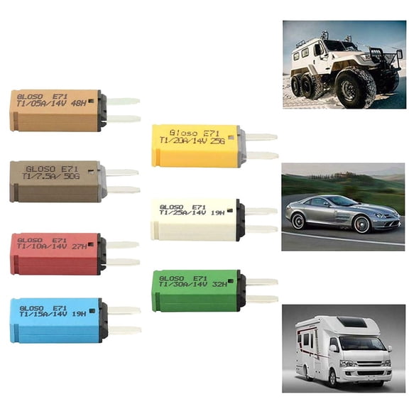 5-30A Mini Circuit Breaker Blade Fuse Automatic Resetting Car Ship 12V 24V 7.5A