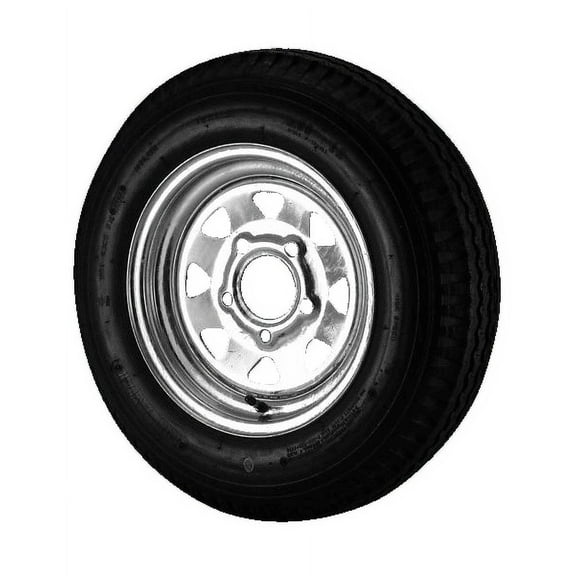 5.30X12 Loadstar Trailer Tire LRC on 5 Bolt Galvanized Spoke Wheel