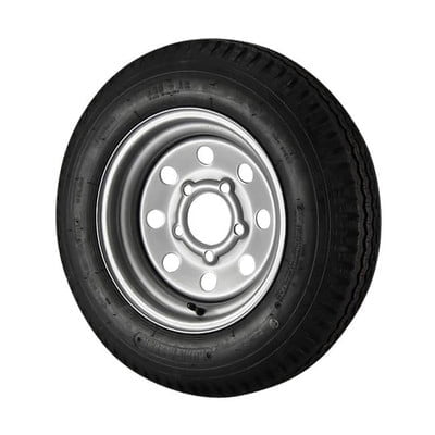 5.30X12 Loadstar Trailer Tire LRD on 5 Bolt Silver Mod Wheel - Heavy Duty