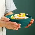 thumbnail image 1 of 5.31 Inch Square Deep Wheat Straw Pasta Bowl Stackable Microwave Dishwasher Safe Drop Proof Lightweight Bowl For Ramen Soup Fruit Salad Camping Office Home Catering Army Green,Free Size, 1 of 6