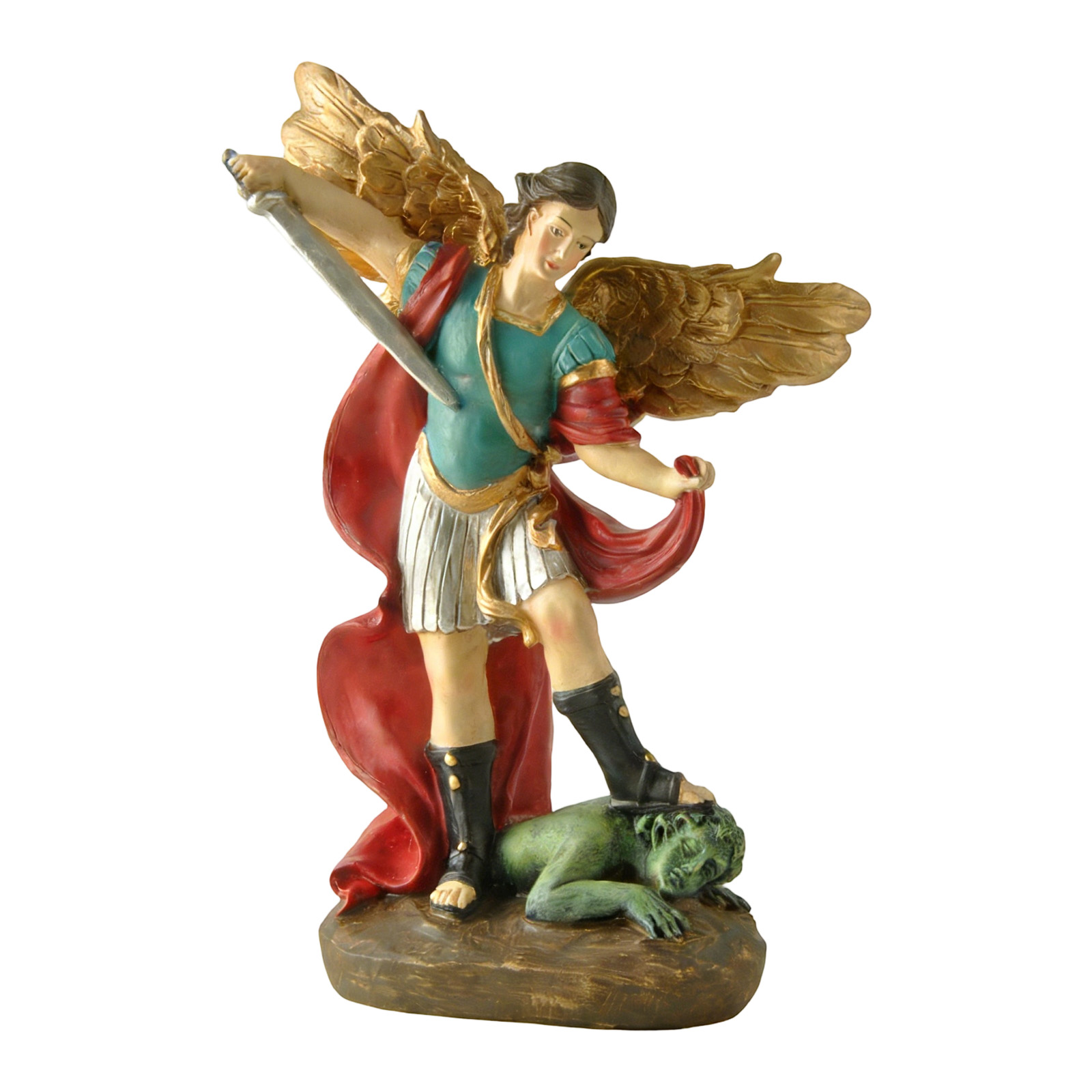 5.31in Archangel Michael Statue, Resin Religious Figurine with Sword ...
