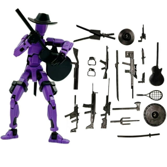 5.31inch" 3D Printed Articulated Robot, Multi-Jointed Movable Doll with Interchangeable Weapons and Various Accessories for Stop Motion and Desktop Decor,4PCS