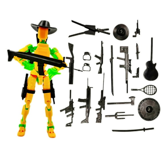 5.31inch" 3D Printed Articulated Robot, Multi-Jointed Movable Doll with Interchangeable Weapons and Various Accessories for Stop Motion and Desktop Decor,4PCS