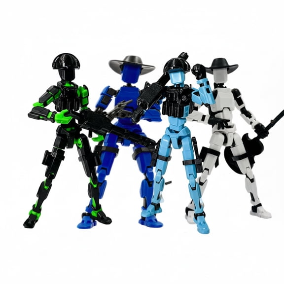 5.31inch" 3D Printed Articulated Robot, Multi-Jointed Movable Doll with Interchangeable Weapons and Various Accessories for Stop Motion and Desktop Decor