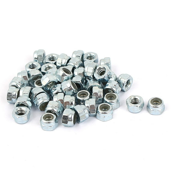 5/32"-32 Zinc Plated Nylock Self-Locking Nylon Insert Hex Lock Nut 50Pcs