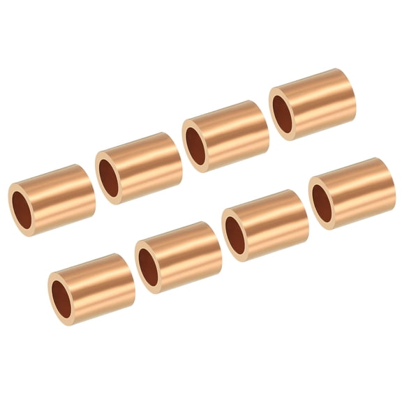 5/32"/ 4mm Wire Rope Stop Sleeve Copper Crimping Loop Sleeve End, Golden, 12 Pack