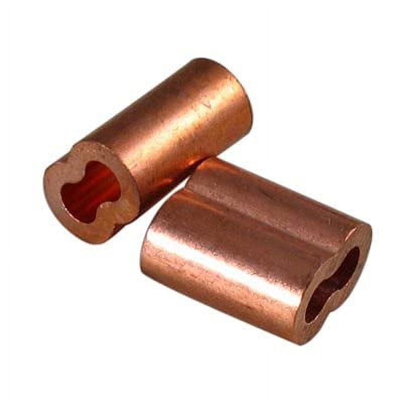 5/32” Copper Crimping Loop Sleeve Wire Rope Double Barrel Wire Ferrules ...