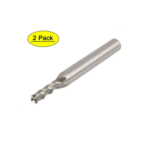 5/32" Cutting Dia 4 Flutes Straight Shank HSS-AL End Mill Router Bit 2Pcs