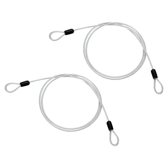 5/32" Dia Vinyl Coated Stainless Steel Cable with Loops, 2 Pcs 4 ft (47") Lock for Outdoor Stage Lighting, Clear