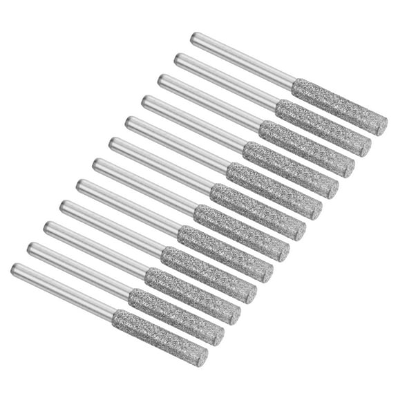 5/32 Inch Diamond Chainsaw Sharpener, 12 Pack Sharpening Stone Polishing Grinding File Tool, Silver