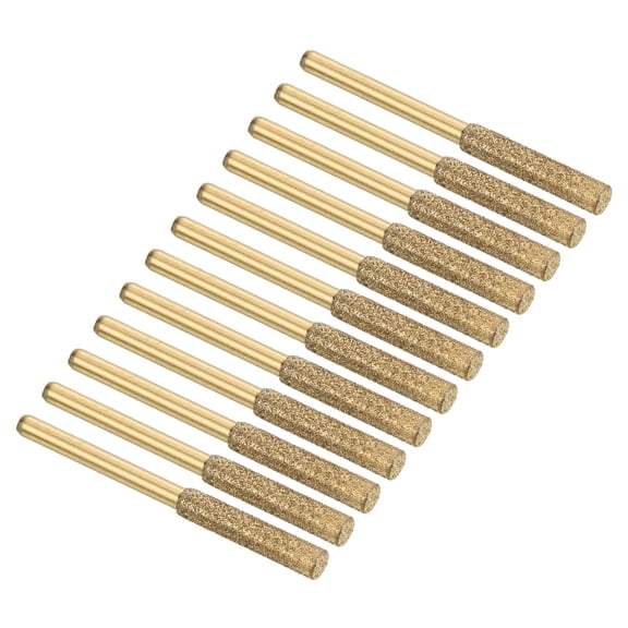 5/32 Inch Diamond Chainsaw Sharpener, 12 Pack Titanium Plating Sharpening Stone, Golden