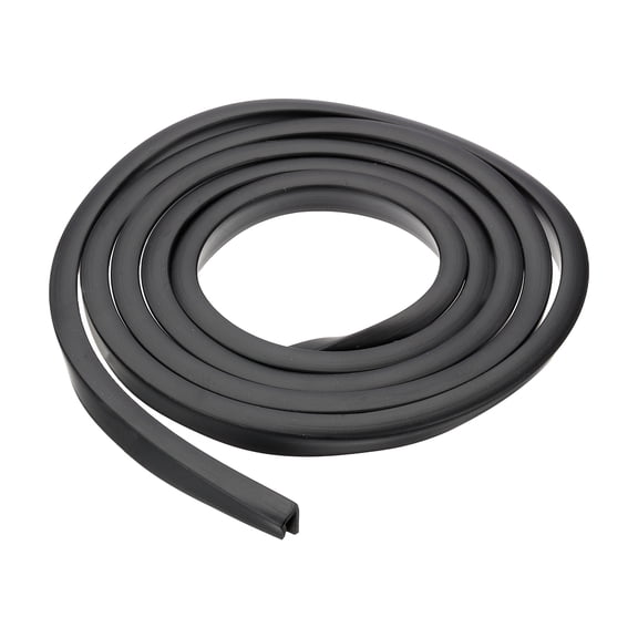 5/32" Rubber U Channel Edge Trim, Door Seal Strip U Shape Weather Stripping (Black, 5-Feet)