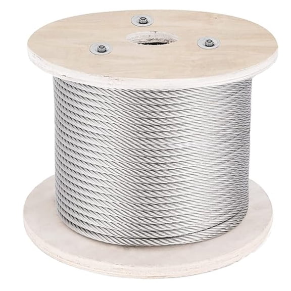 5/32" Stainless Steel Cable 500FT, T316 Wire Rope 1x19 Marine Grade for Railing, Handrail, Stair DIY - 3300lbs Breaking Strength
