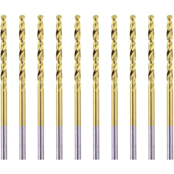 5/32" Titanium Coated Twist Drill Bit Set, High Speed Steel Jobber Length Drill, Split Point, 10PCS of 5/32" (4.0 mm) (for Wood, Plastic and Soft Metal)