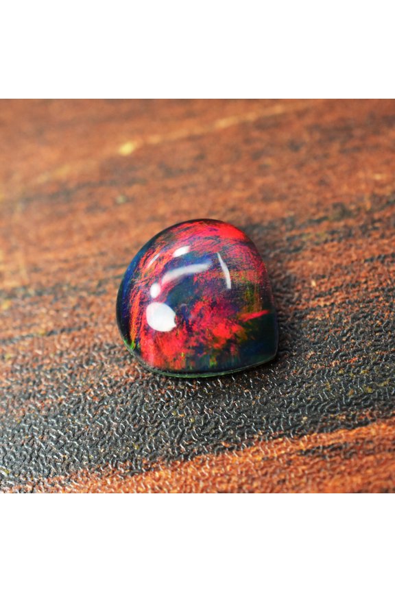 5.35 Ct Lab-Created Doublet Opal Ring Size PEAR Shape Loose Gemstone CERTIFIED