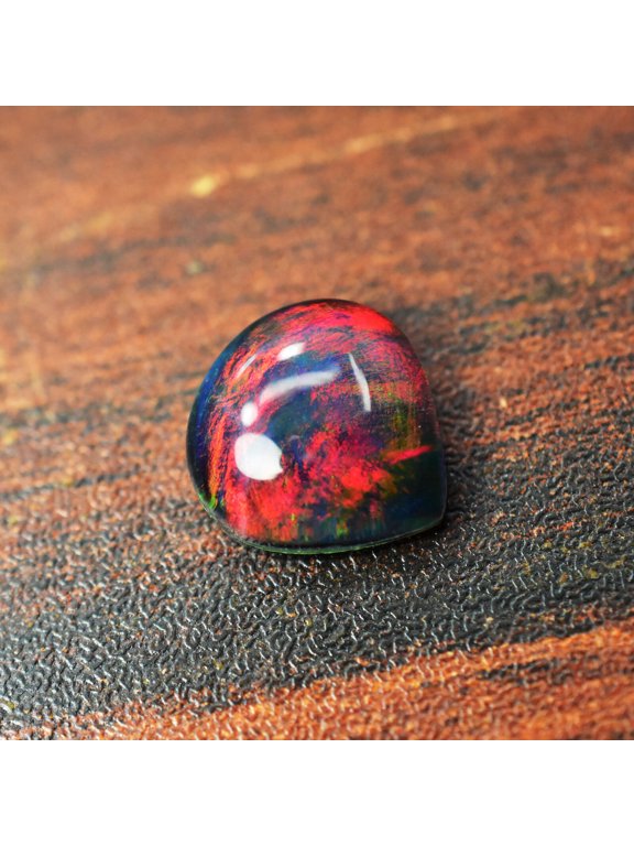 5.35 Ct Lab-Created Doublet Opal Ring Size PEAR Shape Loose Gemstone CERTIFIED