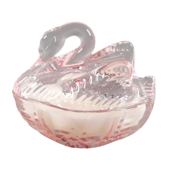 5.38" Glass Swan Candle Frosted Peony 4.5 oz
