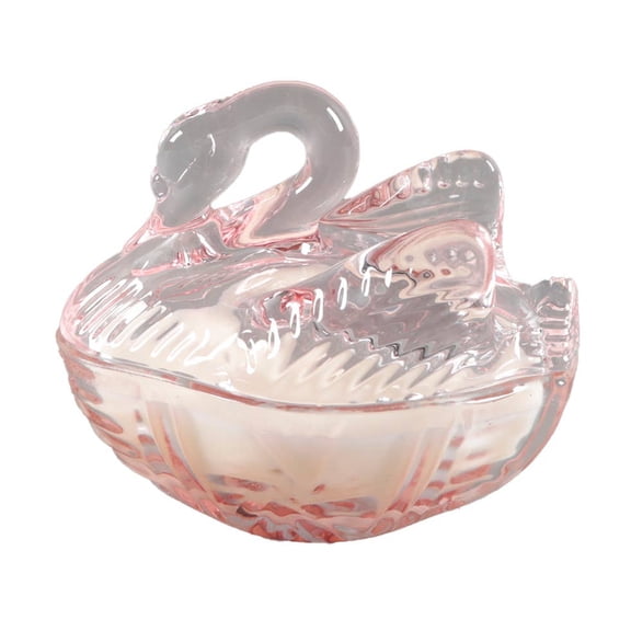 5.38" Glass Swan Candle Frosted Peony 4.5 oz