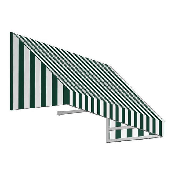 5.38 ft. New Yorker Window & Entry Awning, Forest Green & White - 18 x 36 in.