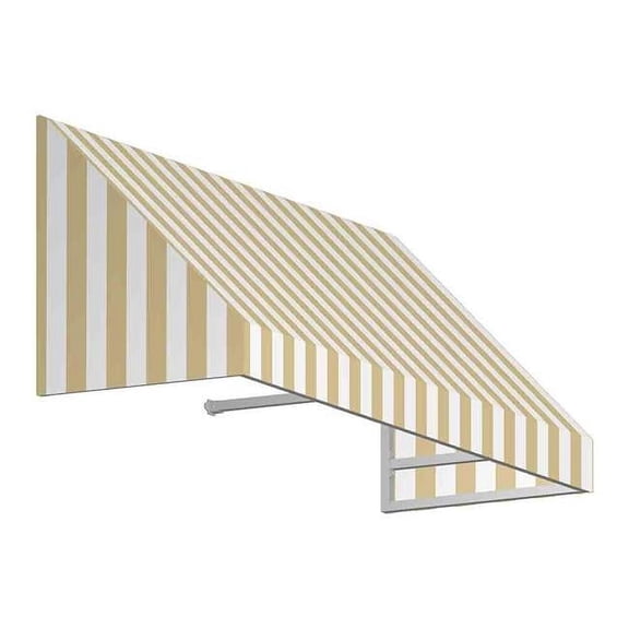 5.38 ft. New Yorker Window & Entry Awning, Linen & White - 16 x 30 in.