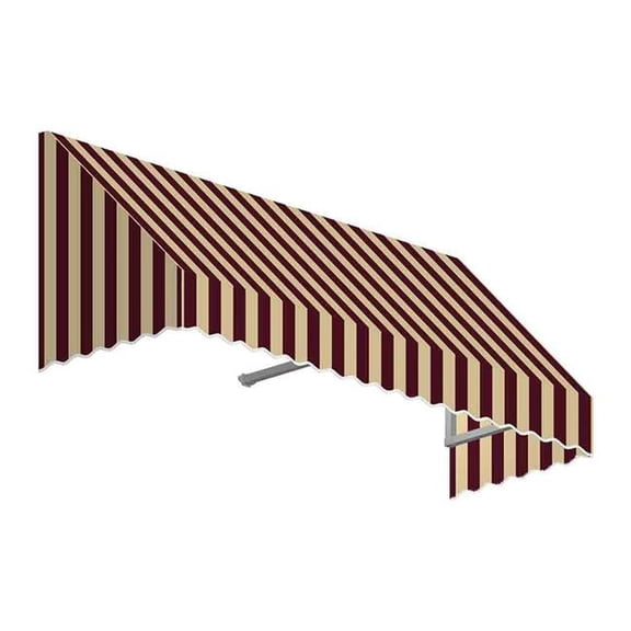 5.38 ft. San Francisco Window & Entry Awning, Burgundy & Tan - 31 x 24 in.