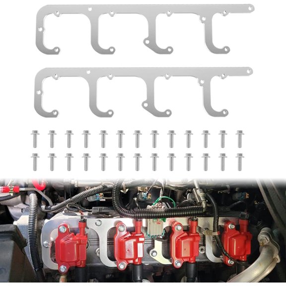 For 5.3L LS Truck Square Ignition Coil Brackets Mount Valve Cover Fit for 12558693 D514A D510C D581 LSX Swap Heat Sink for LQ9 LS6 L92 L99 LS2 LS1 LS3 LQ4 L33 LR4