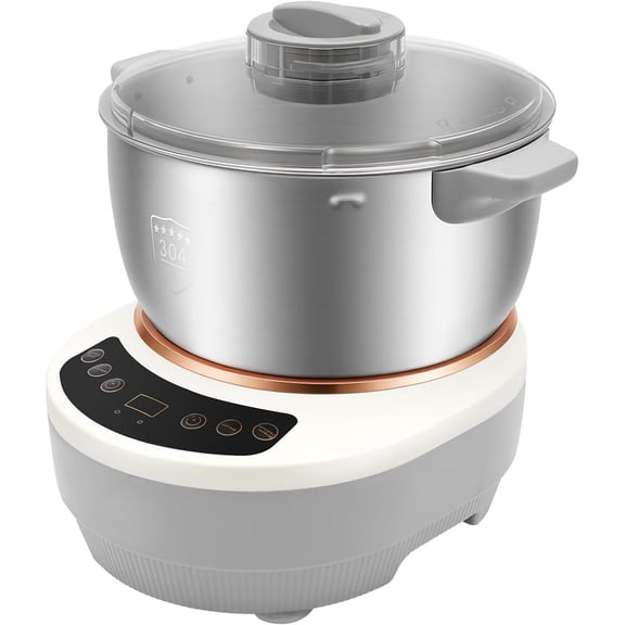 5.3QT 304 Stainless Steel Electric Dough Maker, Dough Stand Mixer Machine with 140-170 RPM,-in Microcomputer Timer,Digital Screeny, Automatic Kneading Machine for Bakery ()