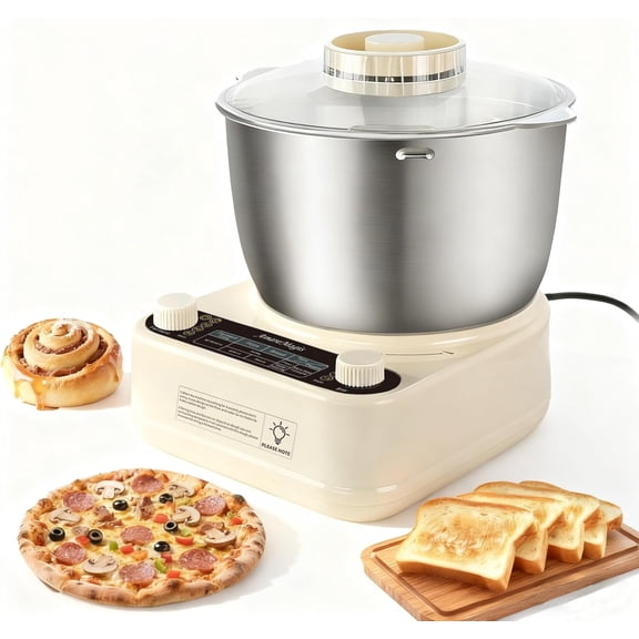 5.3QT Dough Kneader Machine with Timer & Fermentation, Electric Dough Mixer for Bread, Pizza, Pasta & Sourdough, Up to 1.5kg Dough Maker for Home Baking Hands-Free Kneading Machine, 304 Bowl