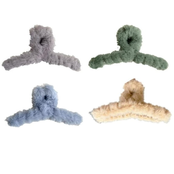 5.3inch Extra Big Hair Claw Clips Winter Hair Clamps NonSlip Hair Clips for Women Girls Soft Hair Styling Accessories for Long Hair, (4Pack 4Colors Style B)