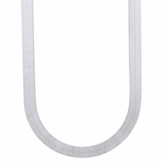 5.3mm Chunky Solid .925 Sterling Silver Flat Herringbone Chain Necklace, 24 inches + Gift Box