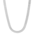 thumbnail image 1 of 5.3mm Solid .925 Sterling Silver Flat Bismark Choker Chain Necklace, 16 inches + Gift Box, 1 of 7
